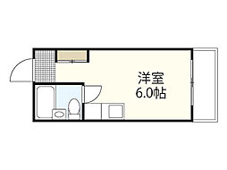 山下ビル 7階ワンルームの間取り