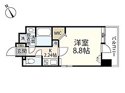 AZURE（アズール）幟町 8階1Kの間取り