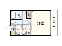 Ange de Bonheur 3階1Kの間取り