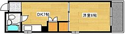 WASHU舟入本町ビル 1DKの間取図画像