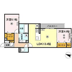 パークコート東雲 3階2LDKの間取り