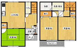 テラス高村Ｂ棟 1階3LDKの間取り