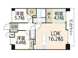 ノーブル千田公園 3階3LDKの間取り