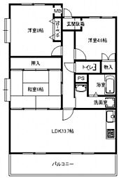 エクセレント沖田II 1階3LDKの間取り