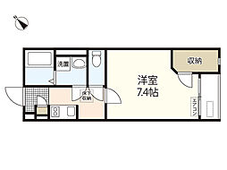 レオネクストクレール 1Kの間取図画像