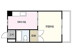 メゾン東雲I 3階1DKの間取り