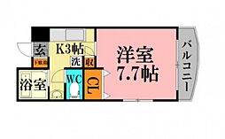 リベルテコアミ 4階1Kの間取り