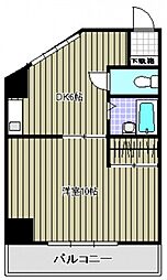 エスコート西原 1DKの間取図画像