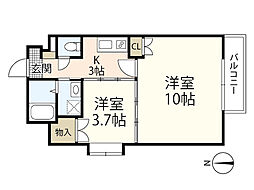 Marionette9 2Kの間取図画像