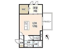 skyeN 2階1LDKの間取り