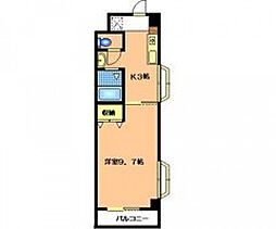 グランシャリオ 1階1Kの間取り