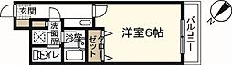 フローラル茶柱 4階1Kの間取り