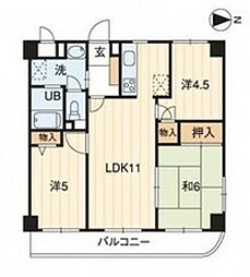 ガーデンHATANO 3階3LDKの間取り