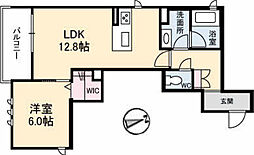 グランドソレイユ　Ｂ棟 3階1LDKの間取り