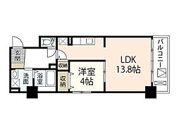 アドレシア古江 5階1LDKの間取り