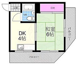 エステートショーヂNo.2 1DKの間取図画像