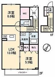 ソラーナ高須 2LDKの間取図画像