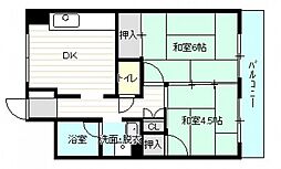 エム.シービル 2DKの間取図画像