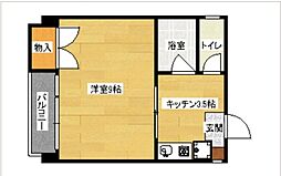 メゾンホソカワ 1Kの間取図画像