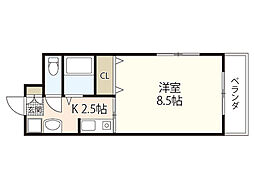 グランヴェル明和 1Kの間取図画像