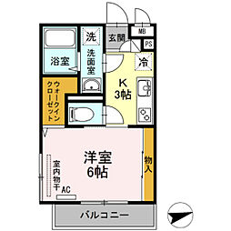 ジョイグリーン 1Kの間取図画像