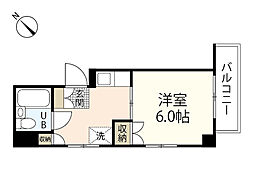 山市ビル 1Kの間取図画像