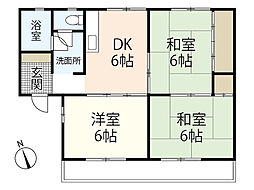 神田コーポラス 3DKの間取図画像