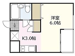 メゾン・ド・ヴィラージュ ワンルームの間取図画像