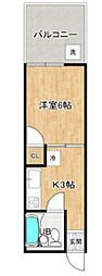 第5光ビル 1Kの間取図画像