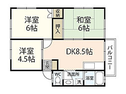 クレール川角 3LDKの間取図画像