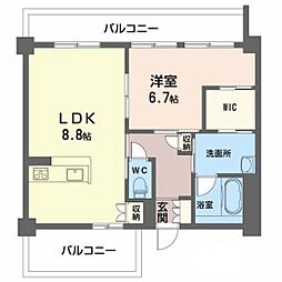 シティーコート海老園 1LDKの間取図画像
