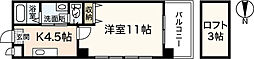 第13平勝ビル 1Kの間取図画像