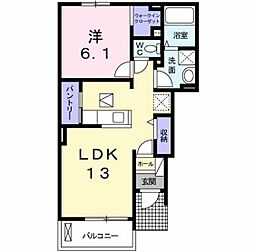 アルバ・グランデA 1LDKの間取図画像