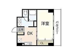 フェリシア西広島駅前 1DKの間取図画像