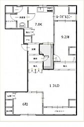 LIFEMENT国泰寺2 2LDKの間取図画像