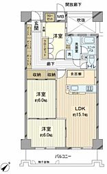 己斐本町コープマンション 3LDKの間取図画像