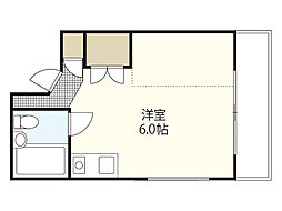 ジャルダン12 ワンルームの間取図画像