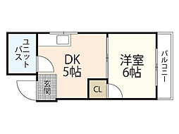 河原町ハイツ 1DKの間取図画像