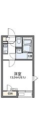 レオネクストサリエール 1Kの間取図画像