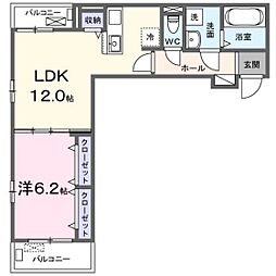 West River II 1LDKの間取図画像