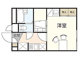 レオパレスLAC 1Kの間取図画像