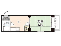 ハイネス観音 1Kの間取図画像