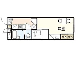 レオパレスHAPPY 1Kの間取図画像