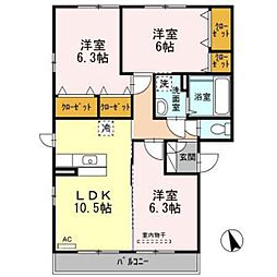 ヴィッラプリマヴェーラ1 3LDKの間取図画像