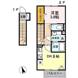 セジュール有 1DKの間取図画像