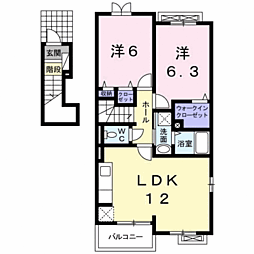 フレイム華 2LDKの間取図画像