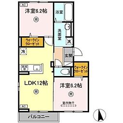 Contento 2LDKの間取図画像
