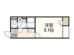 レオネクストアミーチ 1Kの間取図画像