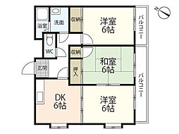 笹尾ビル 3DKの間取図画像