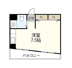 Calm楠木六番館 1Kの間取図画像